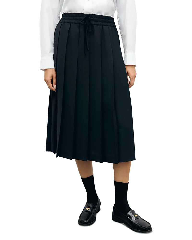 Tosca Pleated Pull on Midi Skirt