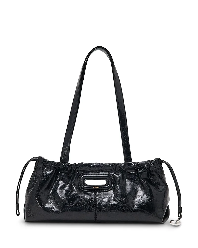 Milpli Gazette Crackled Leather Shoulder Bag by Maje