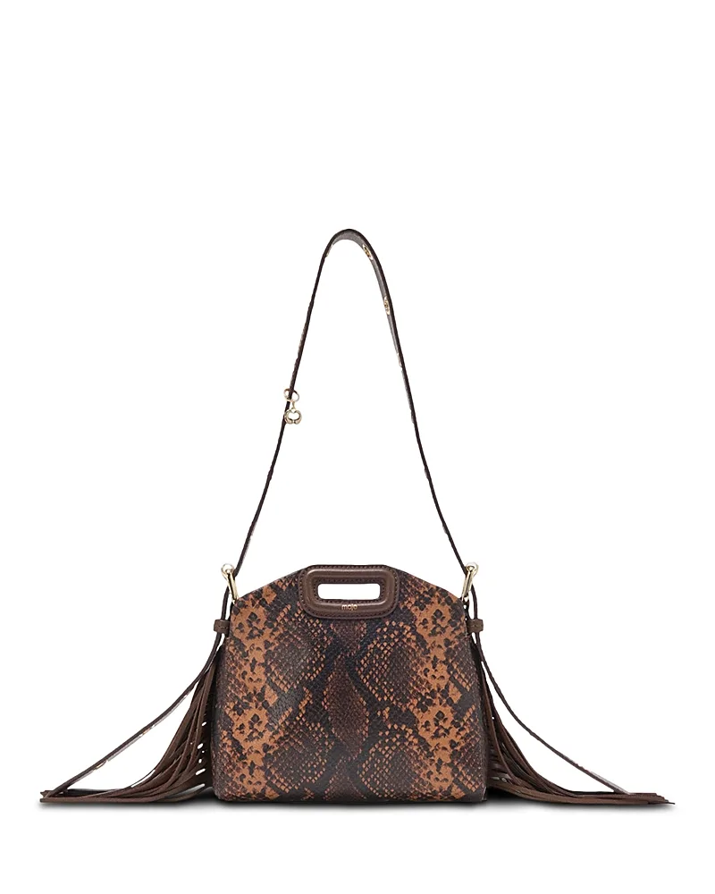 Miss M Mini Embossed Leather Shoulder Bag by Maje