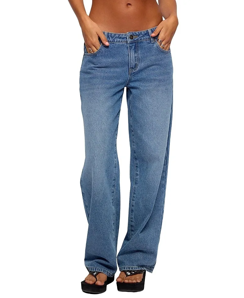 Breslin Low Rise Straight Leg Jeans by Edikted