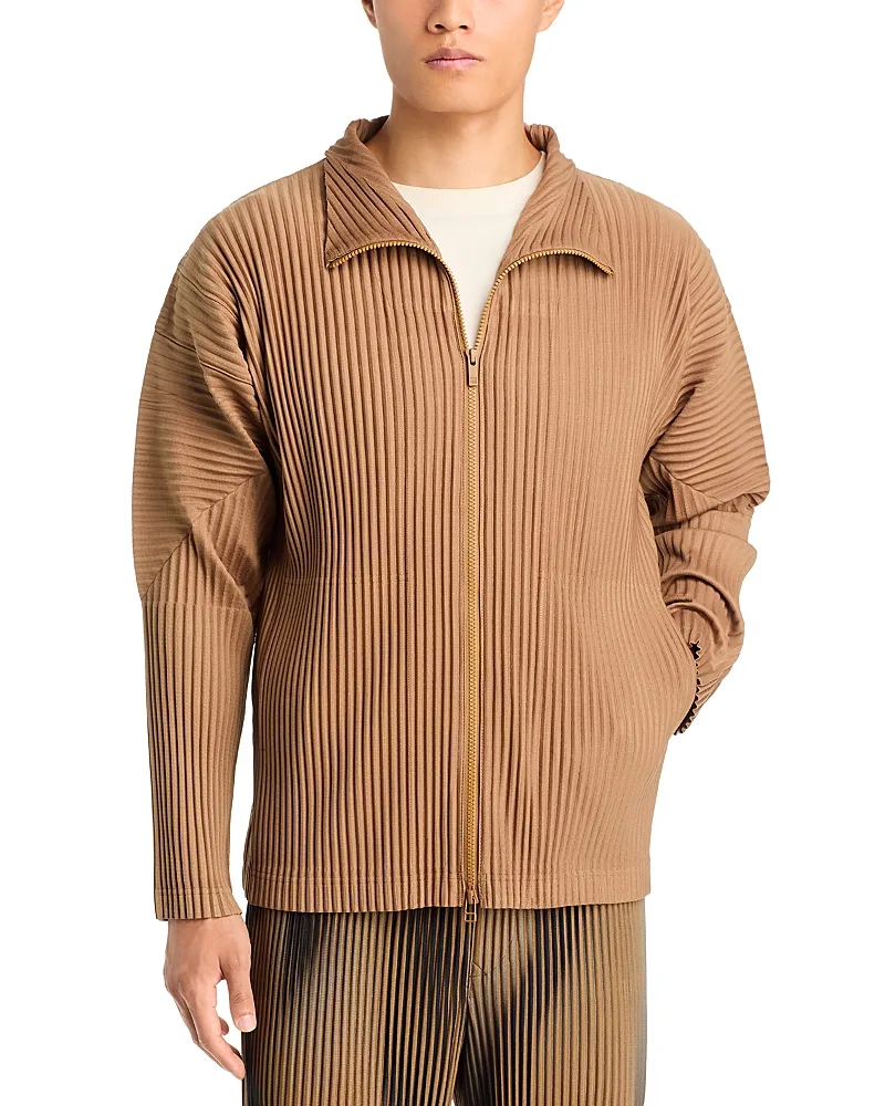 Homme Plisse Issey Miyake Banded Zip Point Collar Jacket by Homme Plisse Issey Miyake