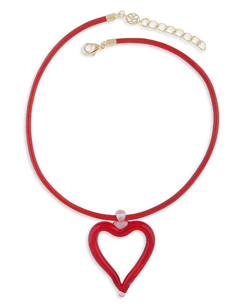 Heart Cord Necklace, 13.4-14.8 by Sandralexandra
