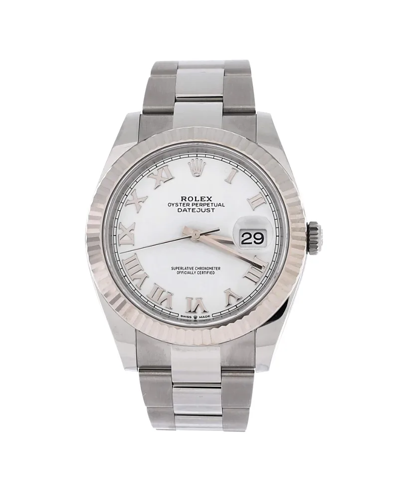 Pre-Owned Rolex Oyster Perpetual Datejust Automatic Watch in Stainless Steel and White Gold 41mm by Pre-owned Rolex
