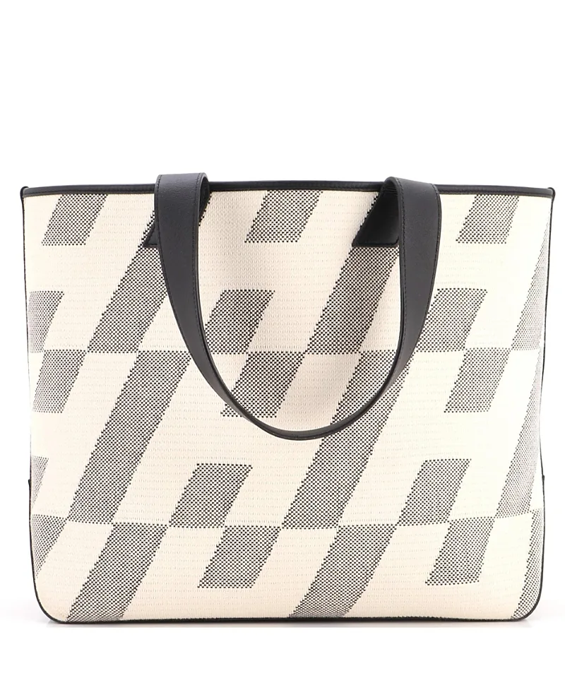Pre-Owned 40 Cabas H En Biais Tote Canvas with Leather by Hermes