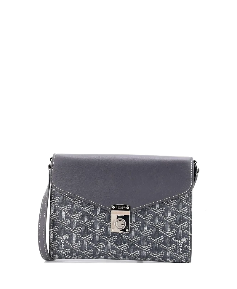 Pre-Owned Goyard Chypre Wallet on Strap Coated Canvas with Leather by Pre-owned Goyard