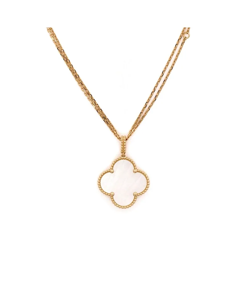 Pre-Owned Van Cleef & Arpels Magic Alhambra Pendant Long Necklace 18K Gold and Mother of Pearl, 29.5 by Pre-owned Van Cleef & Arpels