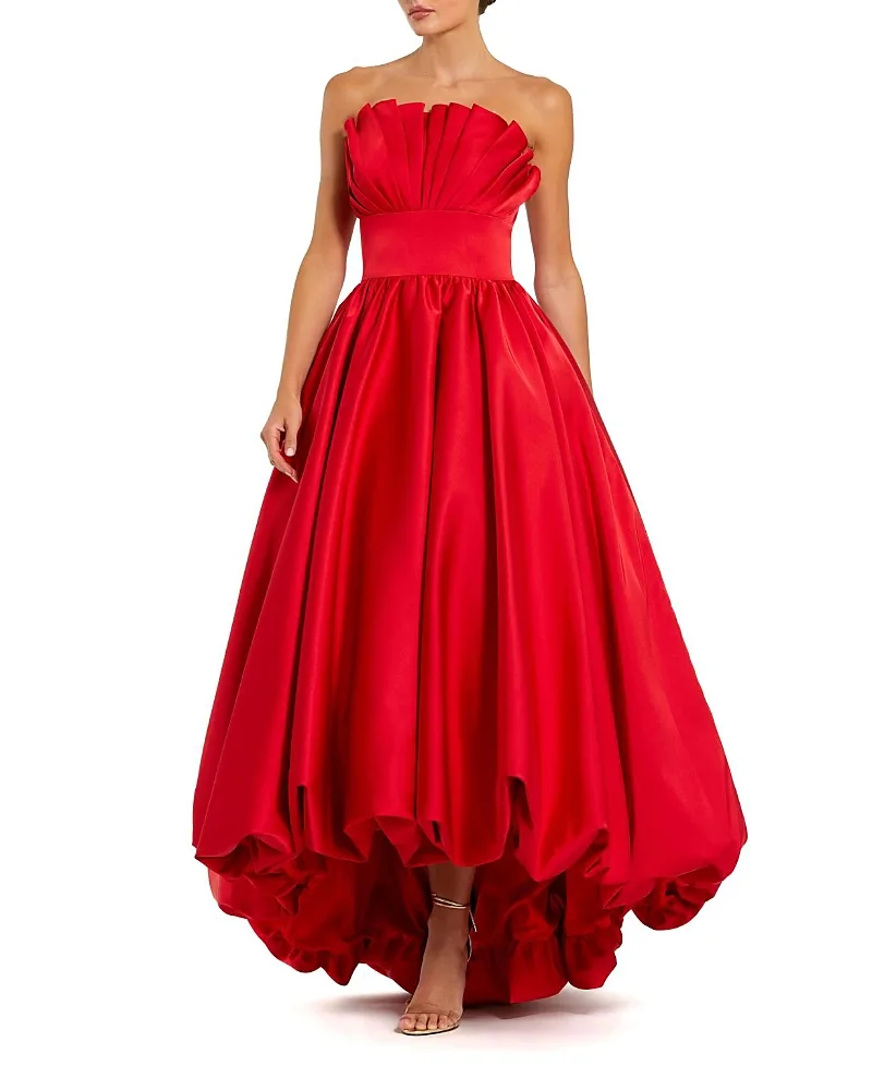 Mac Duggal Strapless Bubble Hem High Low Ball Gown by M.A.C.