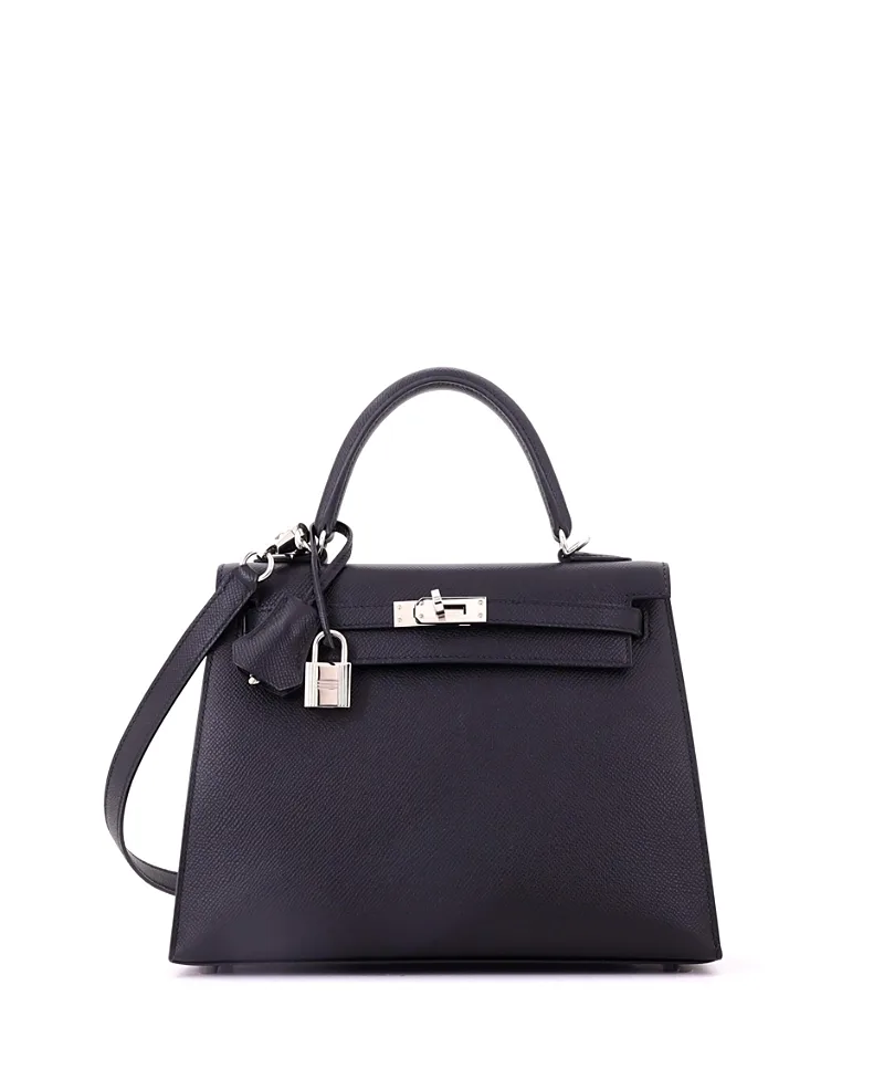Pre-Owned Kelly 25 Handbag Epsom with Palladium Hardware by Hermes