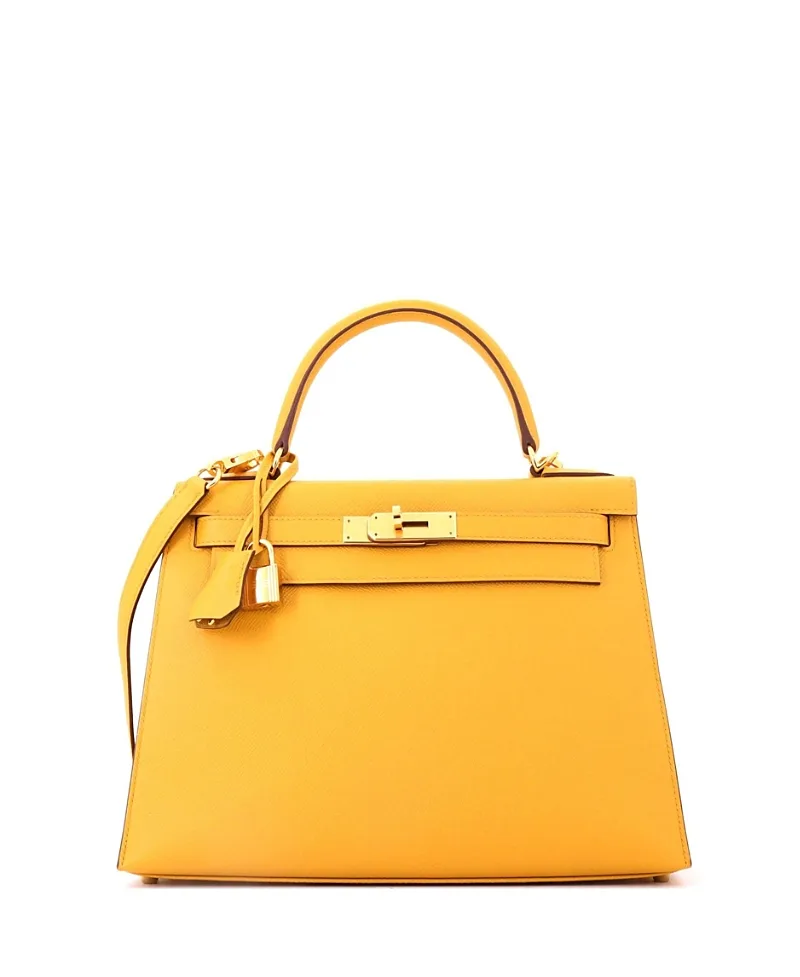 Pre-Owned Kelly 28 Handbag Epsom with Gold Hardware