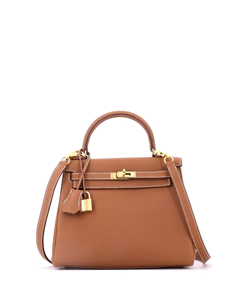 Pre-Owned Kelly 25 Handbag Togo with Gold Hardware by Hermes