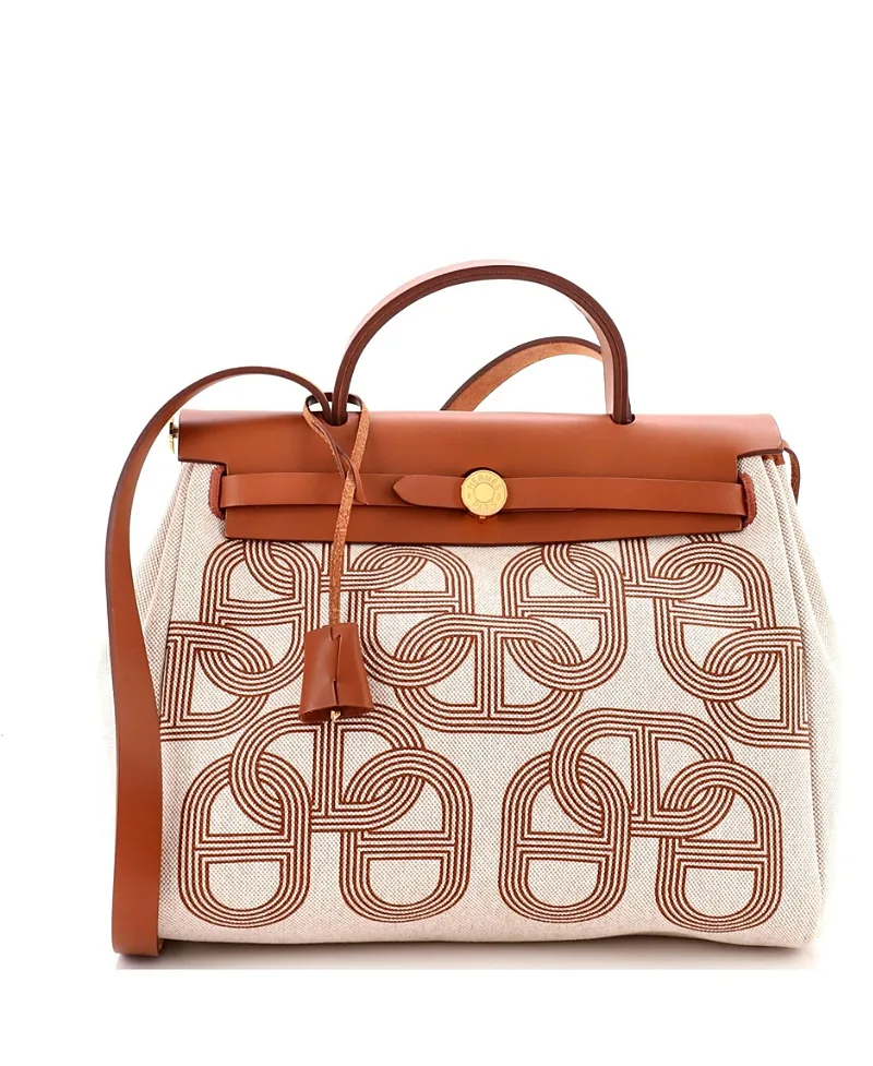 Pre-Owned Hermes 31 Herbag Zip Circuit 24 Vache Hunter and Leather by Hermes