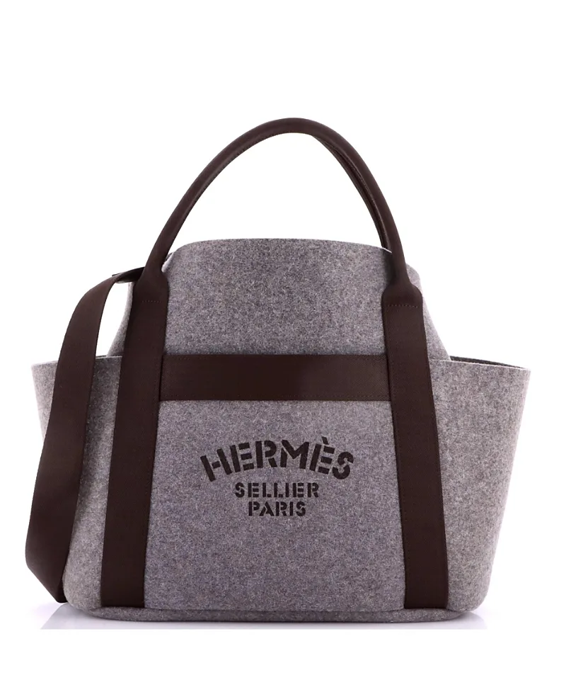 Pre-Owned Sac De Pansage Groom Handbag Felt by Hermes