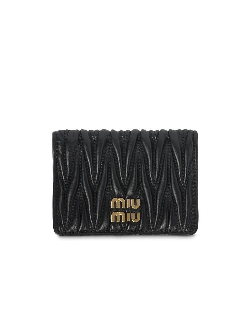 Matelasse Nappa Leather Snap Card Holder