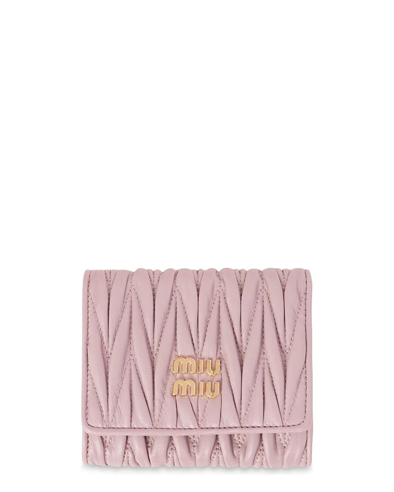 Small Matelasse Nappa Leather Three Fold Wallet by Miu Miu
