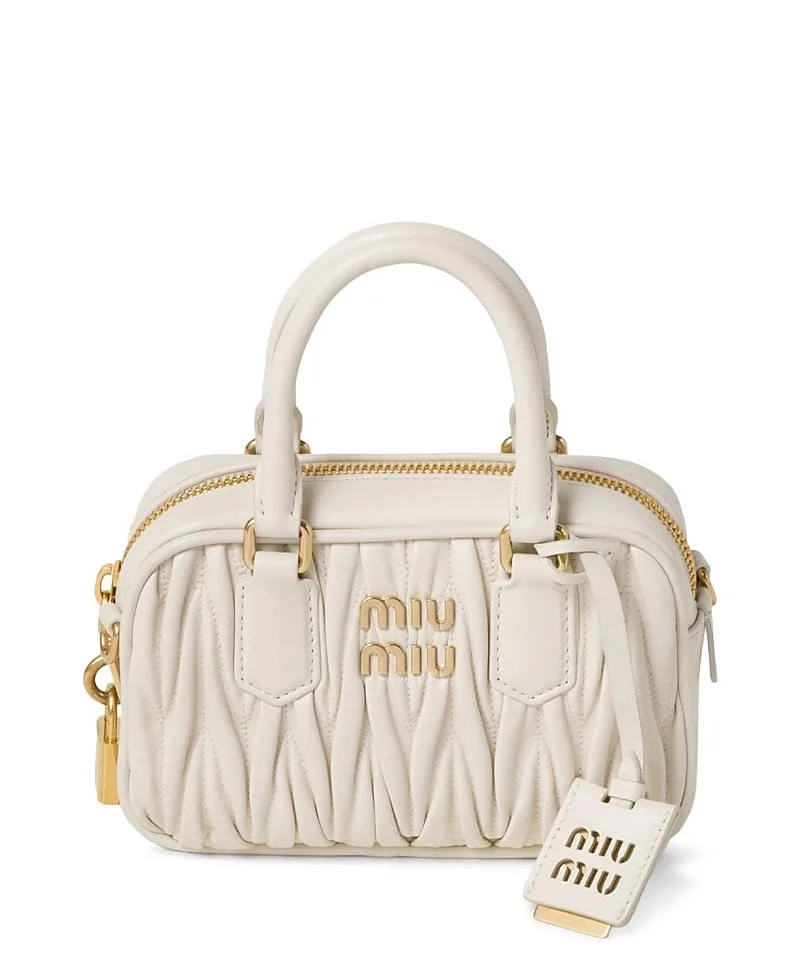 Arcadie Matelasse Nappa Leather Bag, 6.29 x 2.36 by Miu Miu