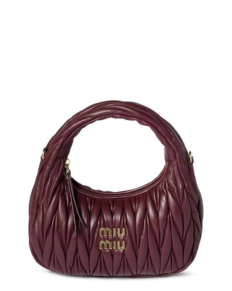 Wander Matelasse Nappa Lambskin Hobo Bag by Miu Miu