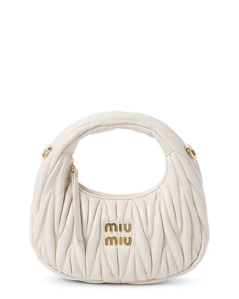 Wander Matelasse Nappa Leather Hobo Mini-Bag by Miu Miu