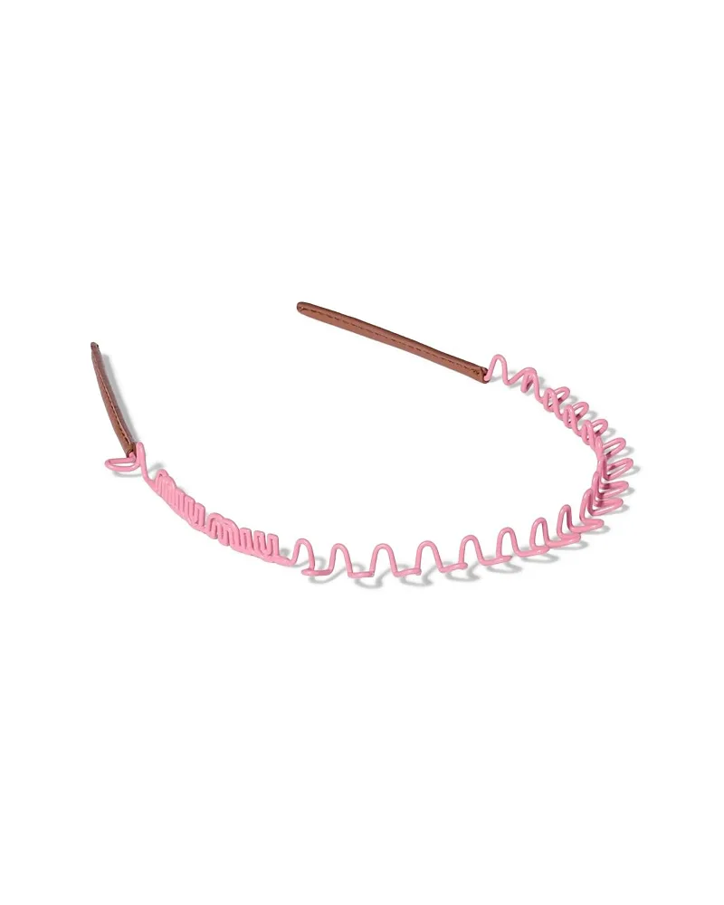 Metal and Leather Headband by Miu Miu