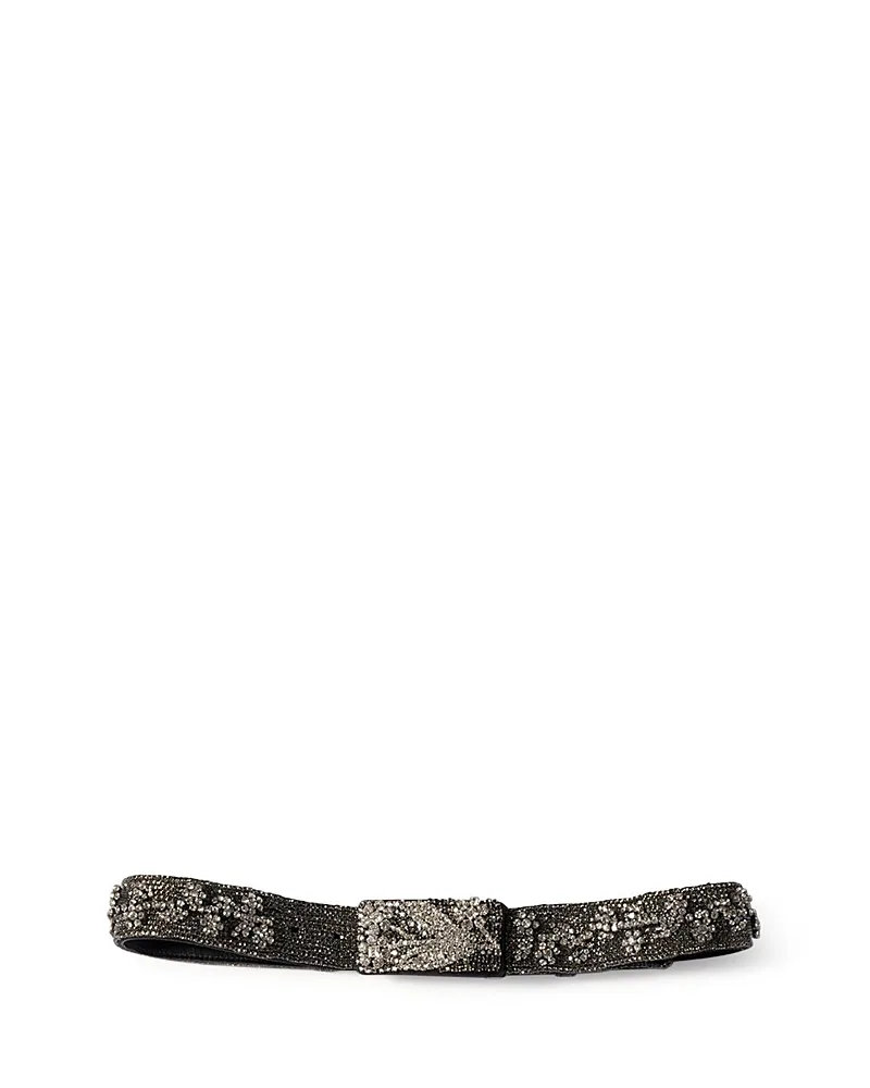 Embroidered Duchesse and Leather Belt by Miu Miu
