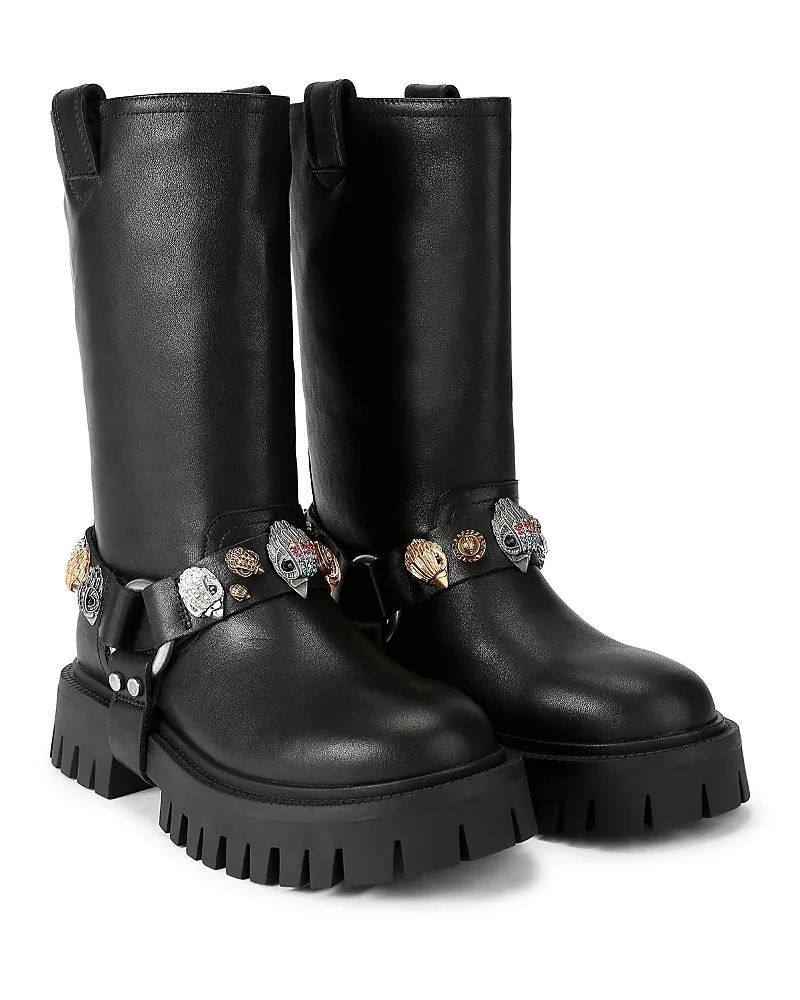 London Eagles Harness Leather Biker Boots by Kurt Geiger