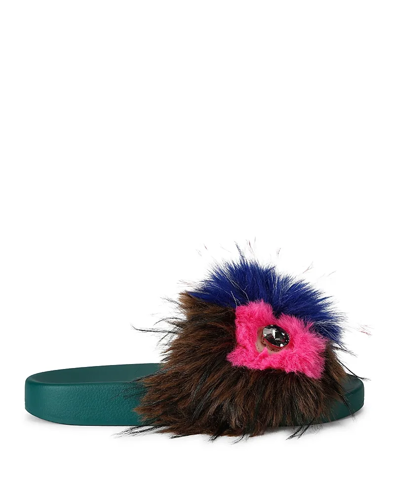 London Meena Mascot Faux Fur Sandals by Kurt Geiger