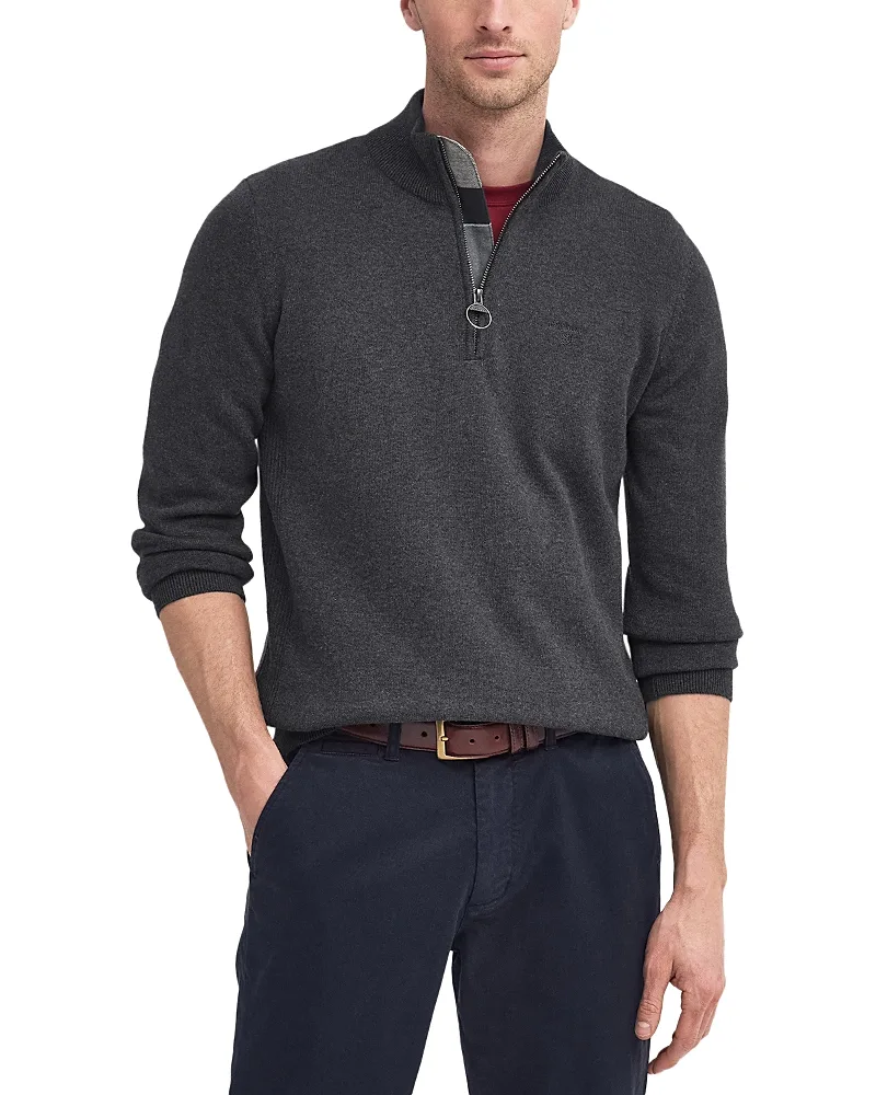 Cotton Half Zip Knitted Jumper by Barbour