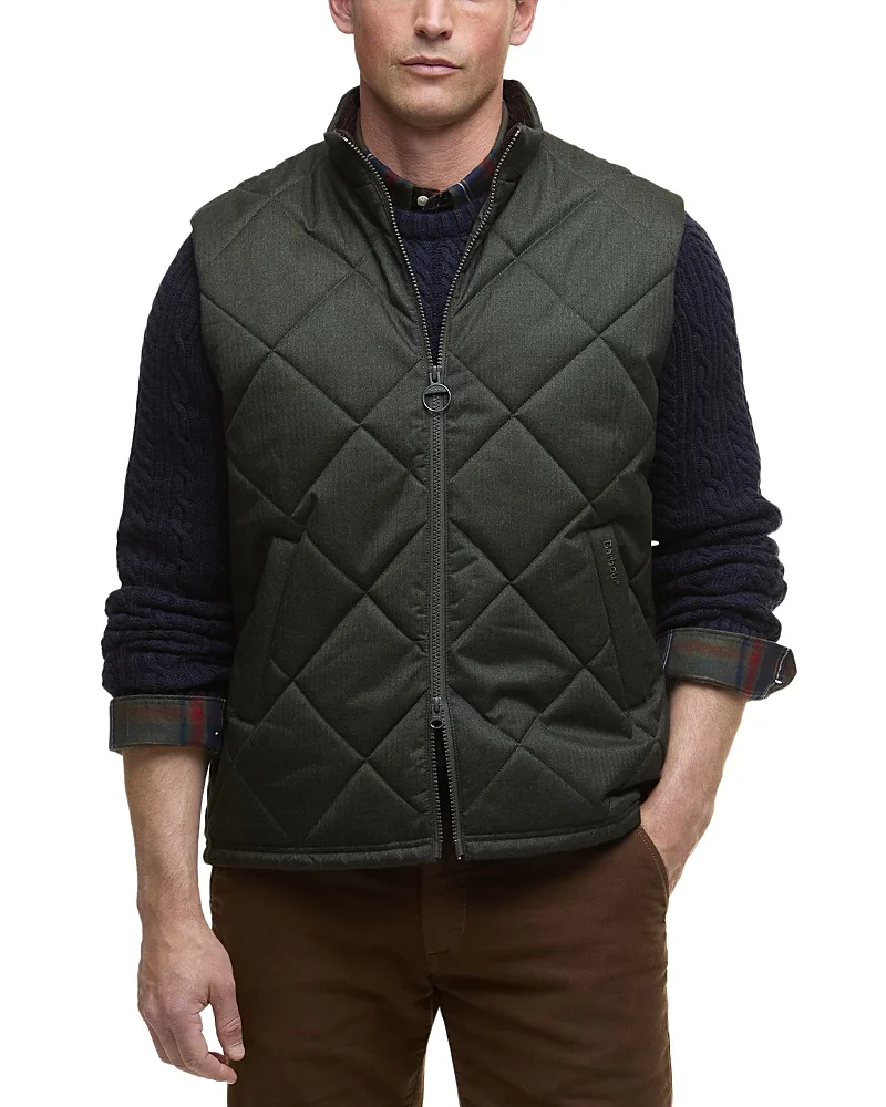 Winter Finn Stand Collar Zip Vest by Barbour