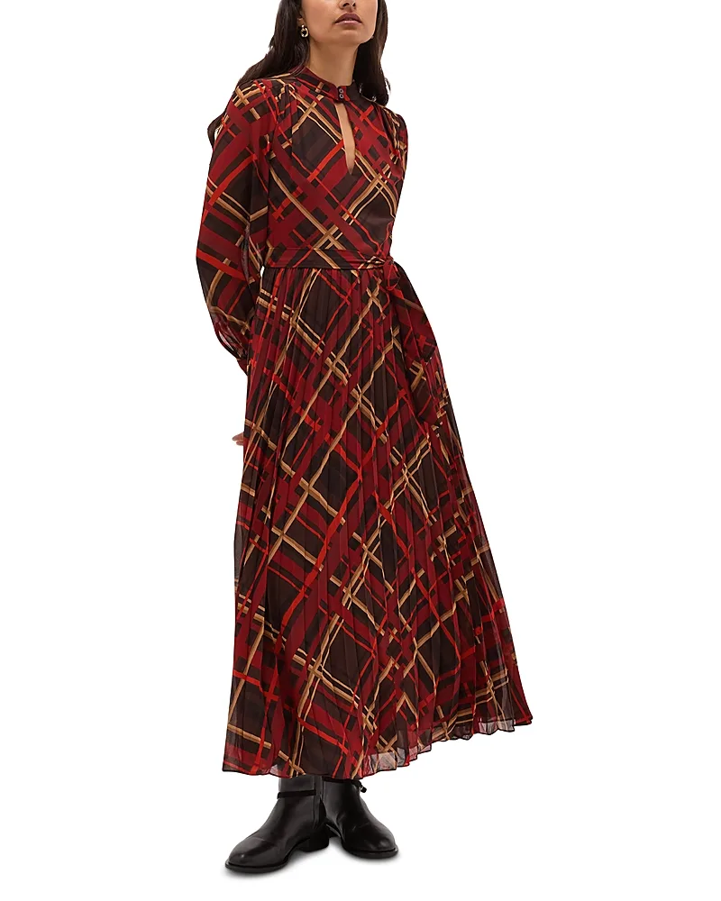 Ophelia Pleated Blouson Sleeve Dress by Hobbs London