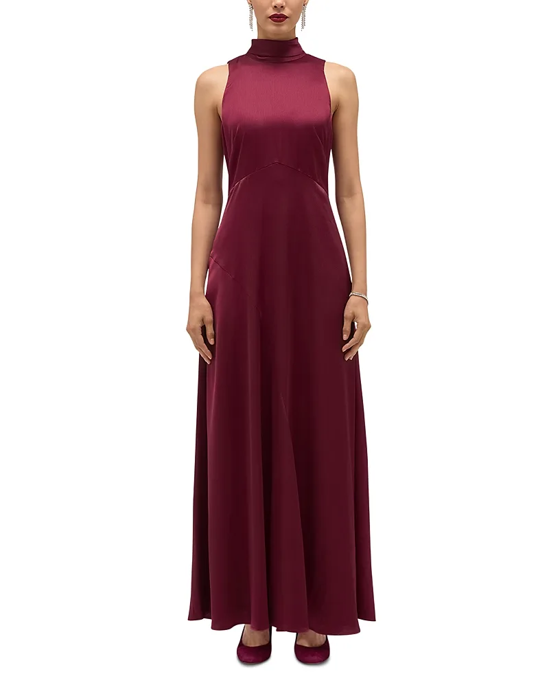 Marilyn Satin Scarf Neck Dress by Hobbs London