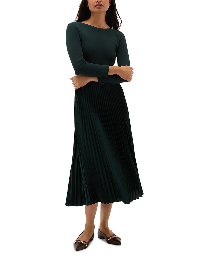 Lucinda Mixed Media Midi Dress