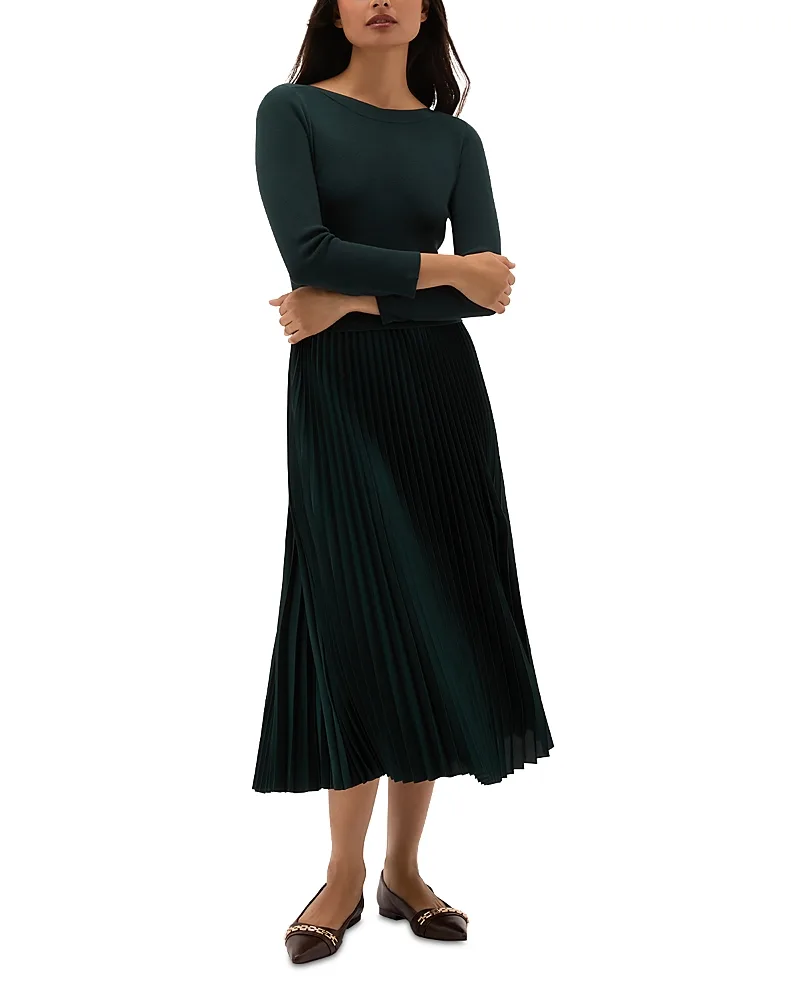 Lucinda Mixed Media Midi Dress