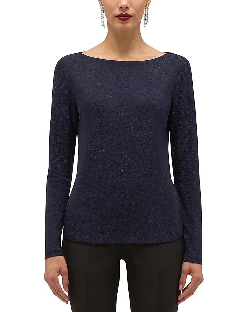 Shauna Sparkle Boat Neck Top by Hobbs London