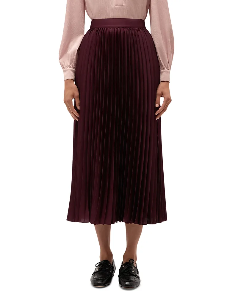Amoura Satin Pleated Skirt by Hobbs London