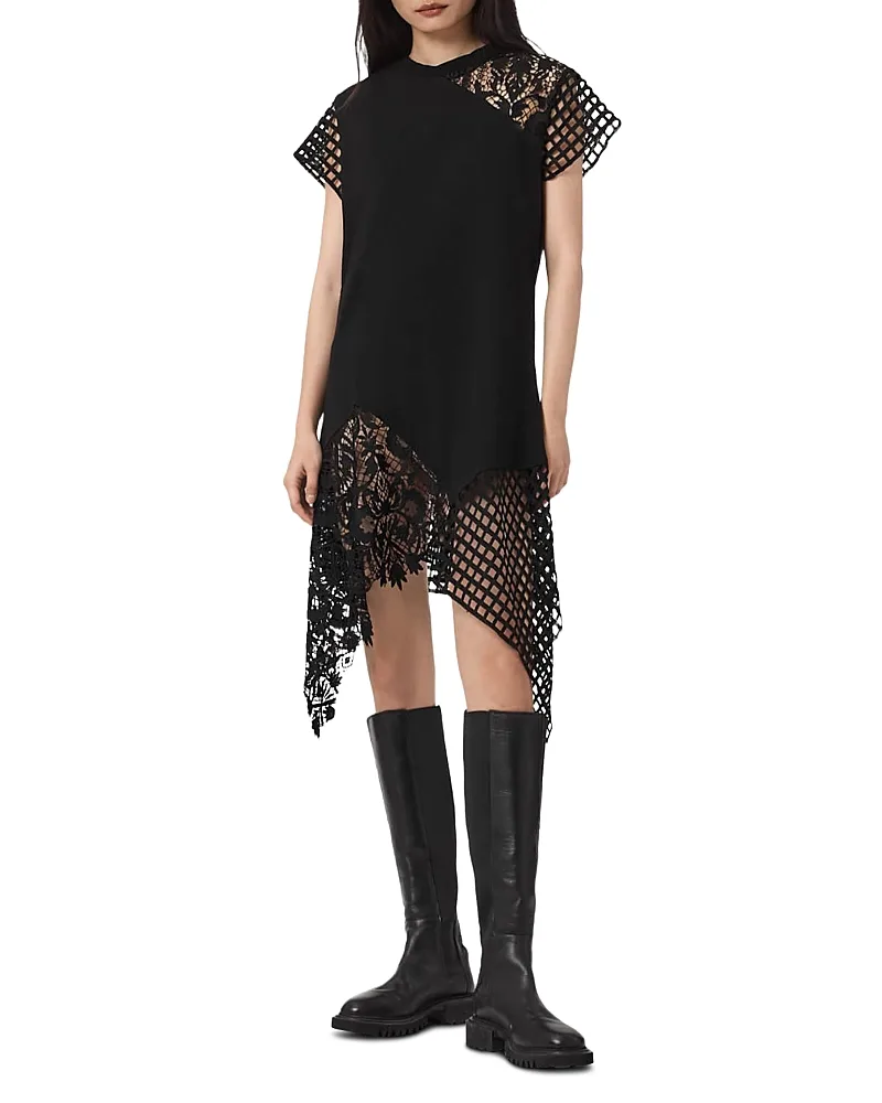 Zala Spliced Tee Dress by AllSaints