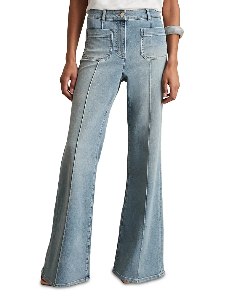 Sakura Flare Patch Pocket Jeans by Reiss