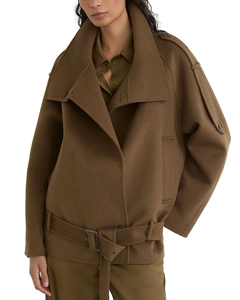 Lea Belted Wool Blend Coat by Reiss