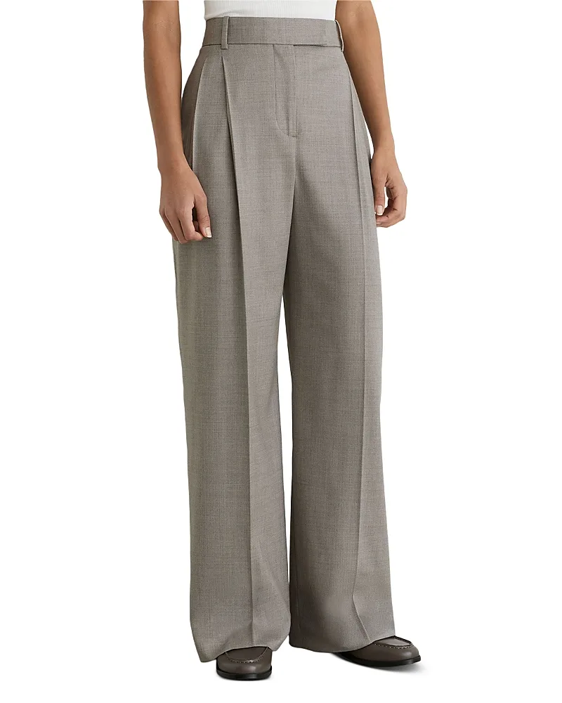 Darcy Wool Blend Wide Leg Pants by Reiss