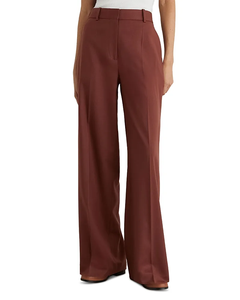 Solene Wool Blend Wide Leg Pants by Reiss