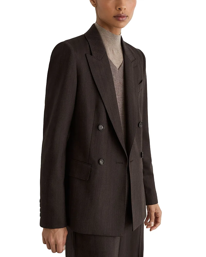 Dawson Double Breasted Wool Blend Blazer by Reiss