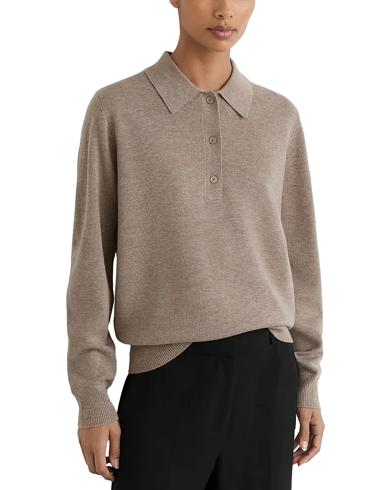 Brooke Merino Wool Polo Sweater by Reiss