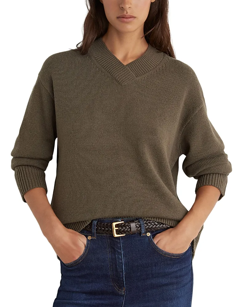 Mari Wool & Cashmere V Neck Sweater
