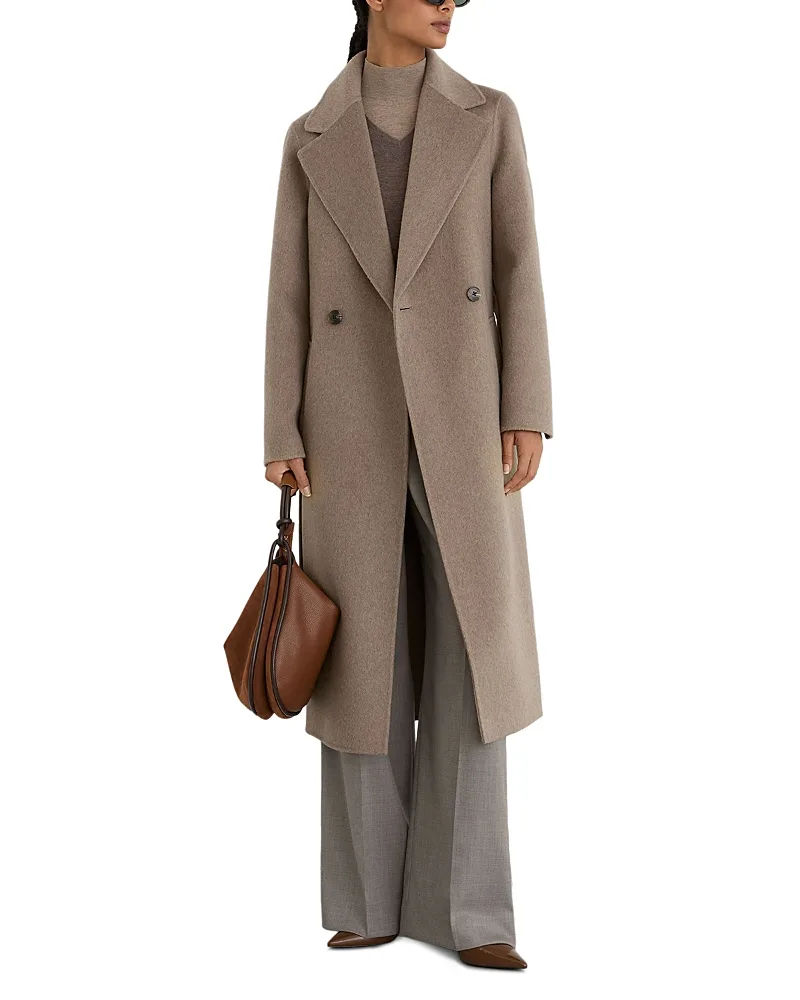 Thea Wool Blend Belted Double Breasted Coat by Reiss