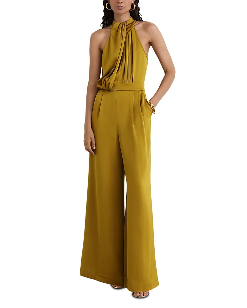 Finley Drape Neck Jumpsuit by Reiss