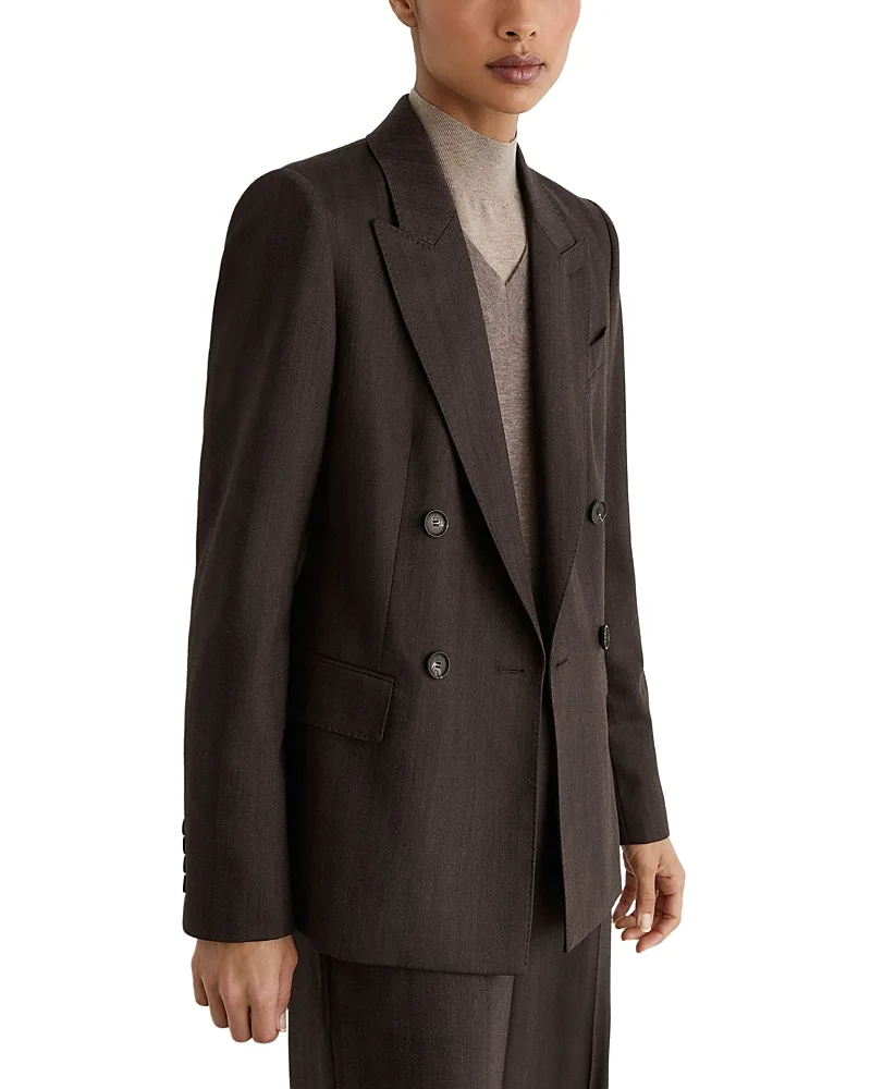 Dawson Double Breasted Wool Blend Blazer by Reiss