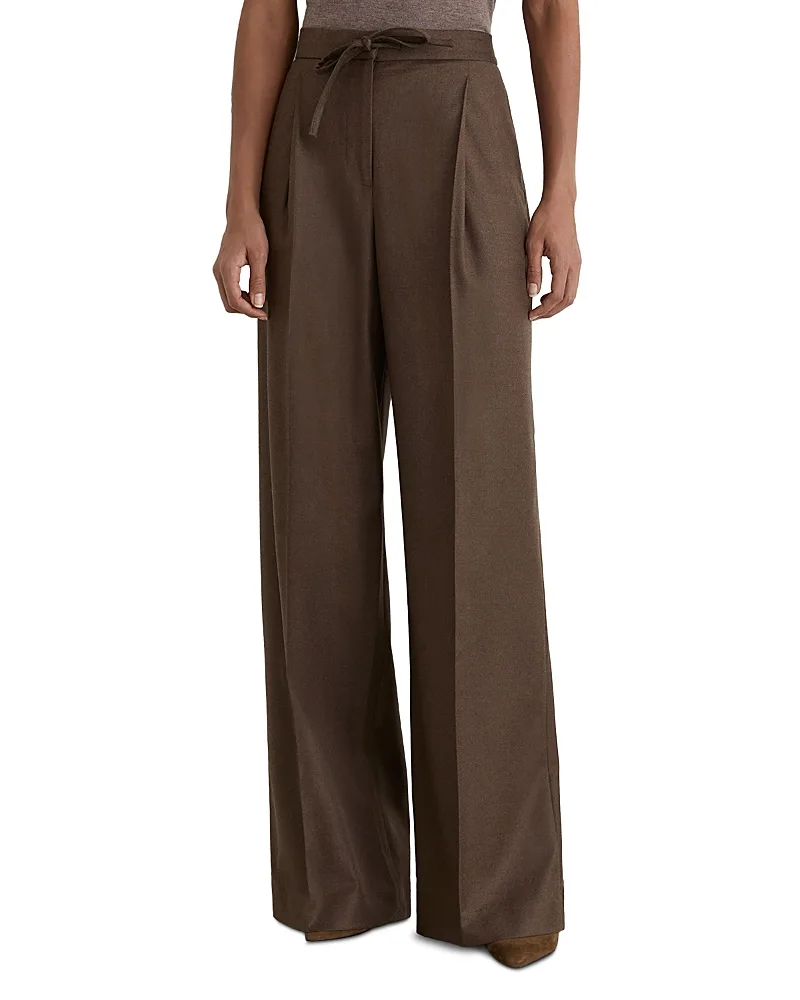 Derby Pleated Wide Leg Pants by Reiss