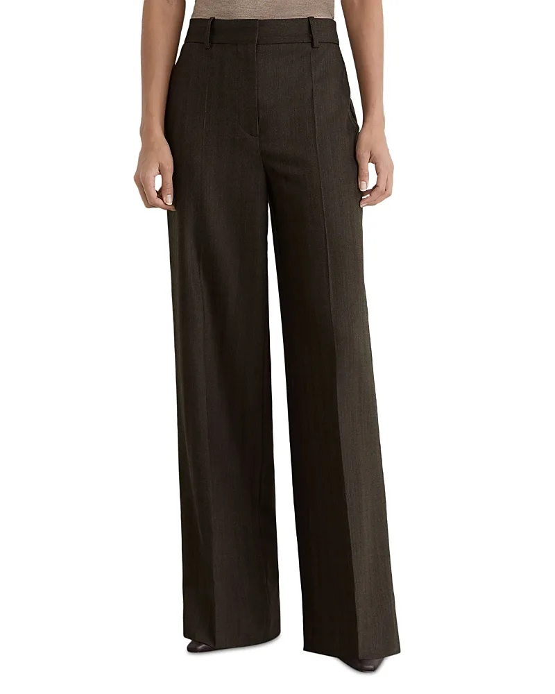 Dawson Wool Blend Wide Leg Pants by Reiss