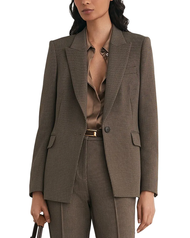 Gabi Puppytooth Check One Button Blazer by Reiss