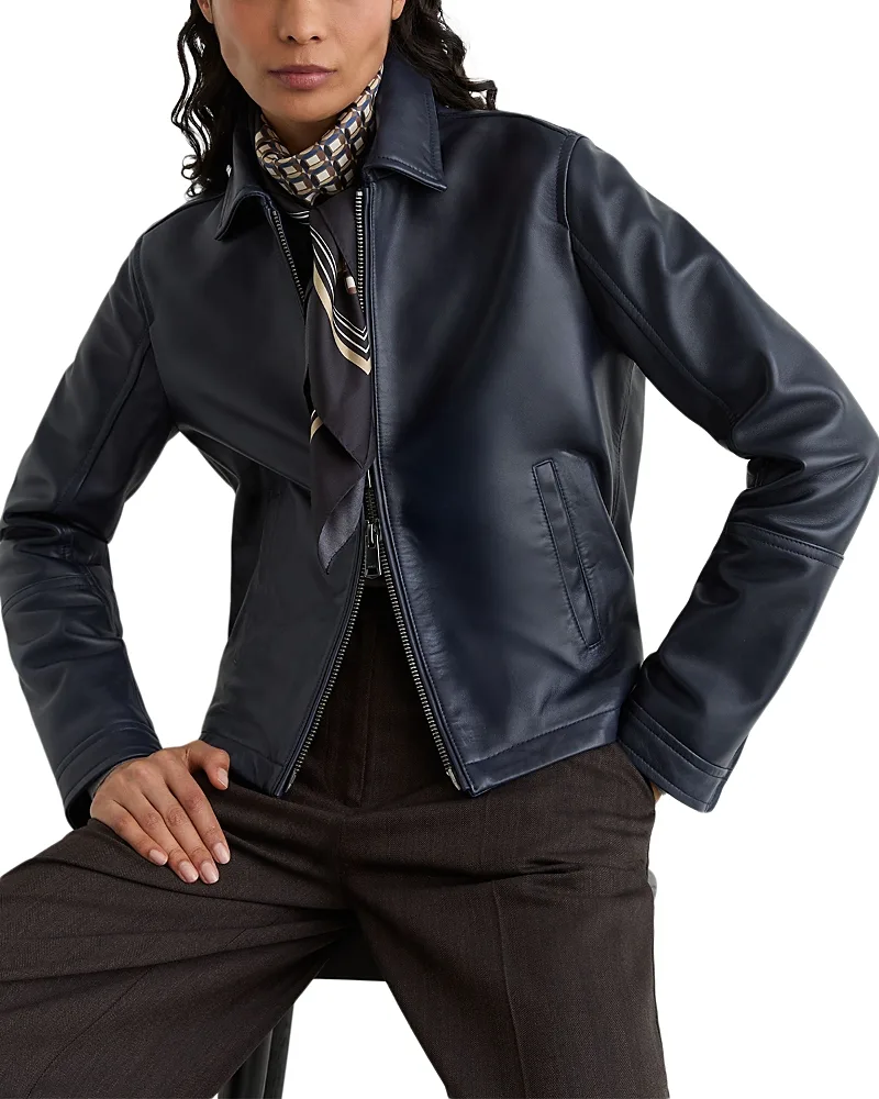 Sorina Leather Jacket by Reiss