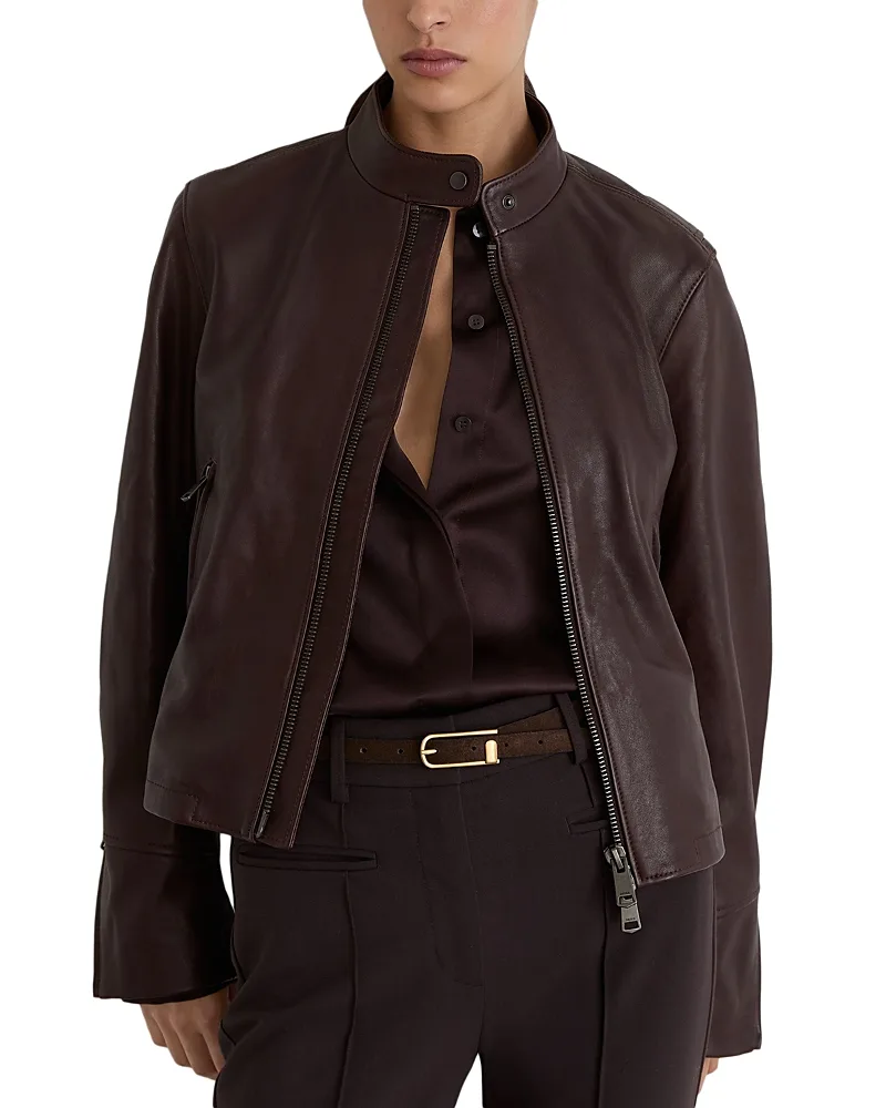 Erin Leather Jacket by Reiss