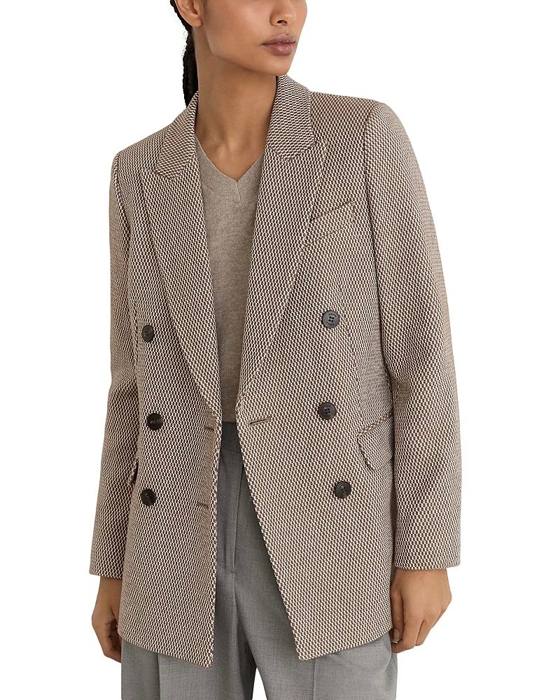 Aubrey Textured Double Breasted Blazer by Reiss